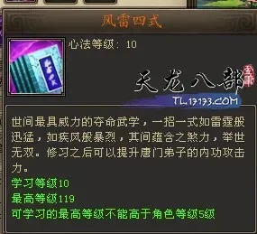 天龙八部唐门技能全面解析与实战技巧