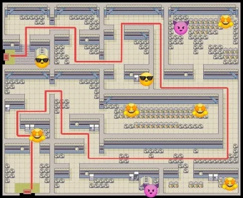 口袋妖怪火红得到金牙路线图,口袋妖怪火红版攻略大全