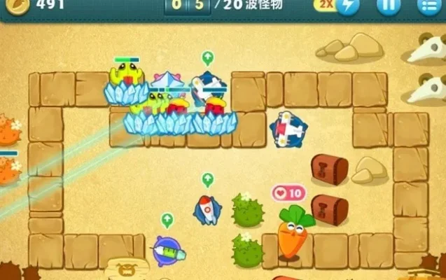 保卫萝卜沙漠第七关金牌攻略:开局布局、武器升级与中后期调整全解析