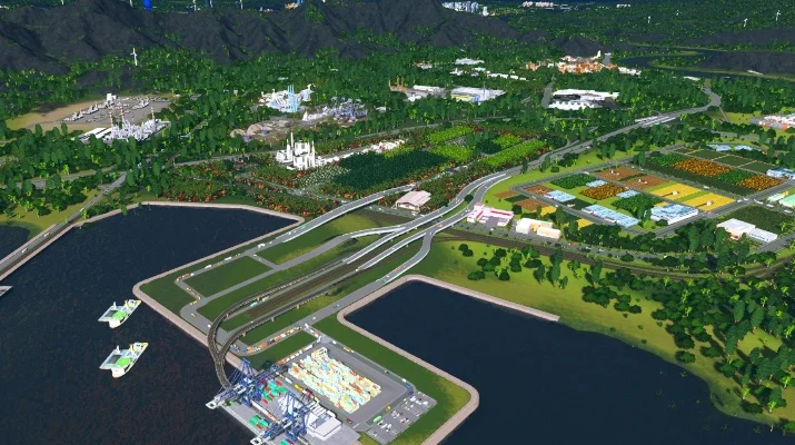 城市天际线校区全景规划：生活、教学、科研、开放与交通一体化