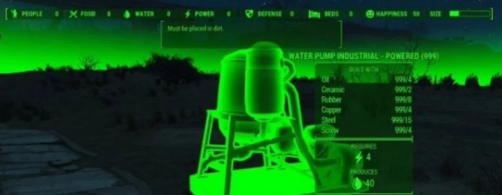 辐射4纯水获取攻略:建造净水器、脏水转换及收集方法