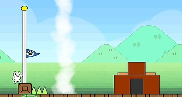 猫里奥第一关旗杆跳不过去-征服旗杆挑战