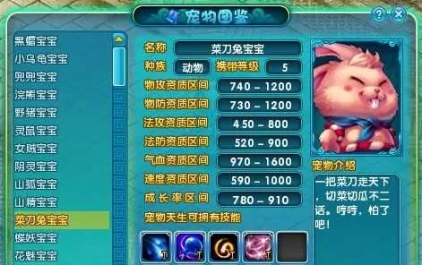 梦幻诛仙宠物图鉴